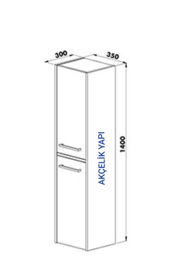 Akçelik Yapı 85 Cm Izlanda Mavisi Set Hilton Banyo Dolabı - 2