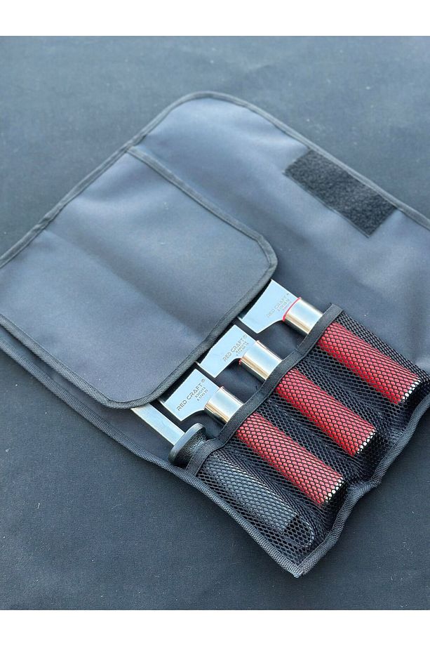 Red Craft Şef Çantalı Şef, Kasap, Mutfak Bıçak Seti 4 Parça - 5