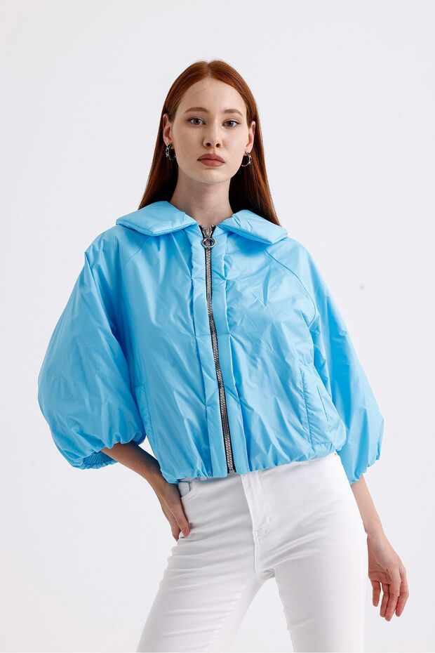 Kadın Mavi Bomber Şişme Mont - 2