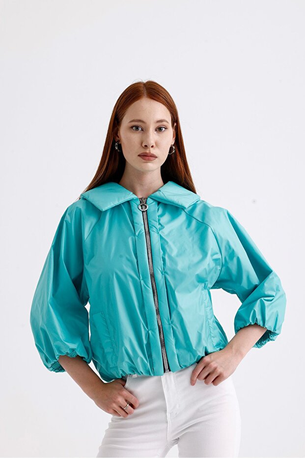 Kadın Mint Bomber Şişme Mont - 5