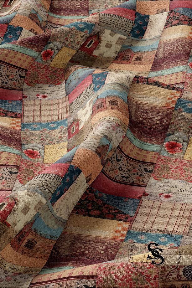 Patchwork Mandala Desenli Dijital Baskılı Runner - 6