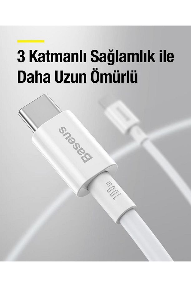Super Şarj 1mt 100w Type-c To Type-c Şarj Data Kablosu Laptop Notebook Macbook Pro Şarj Kablo - 4