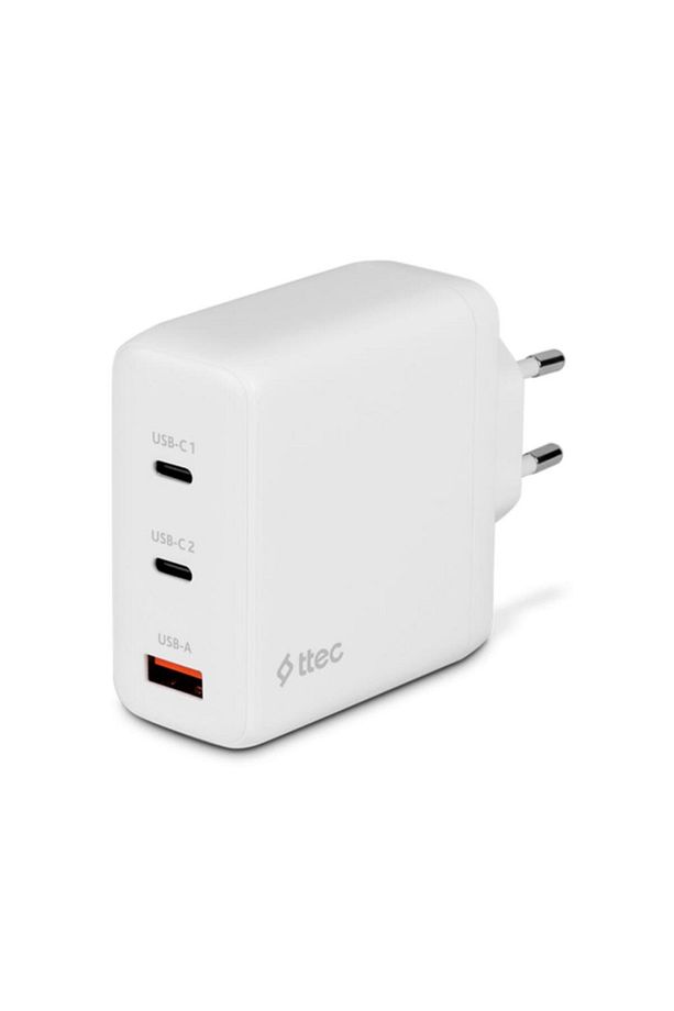 Süper Hızlı Gan 120w 2x Pd Type C Ve 1x Usb Girişli Şarj Aleti, Akım Ve Isı Korumalı Şarj Adapt - 1