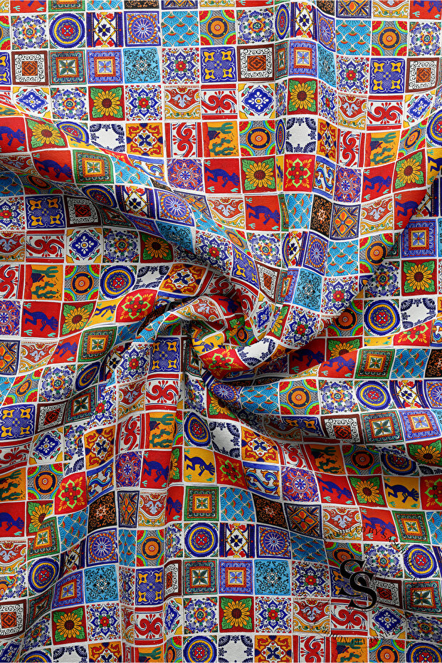 عداء رقمي مطبوع بنمط ماندالا مرقع - 2