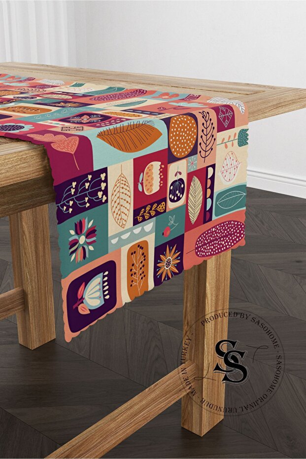 Patchwork Mandala Desenli Dijital Baskılı Runner - 1