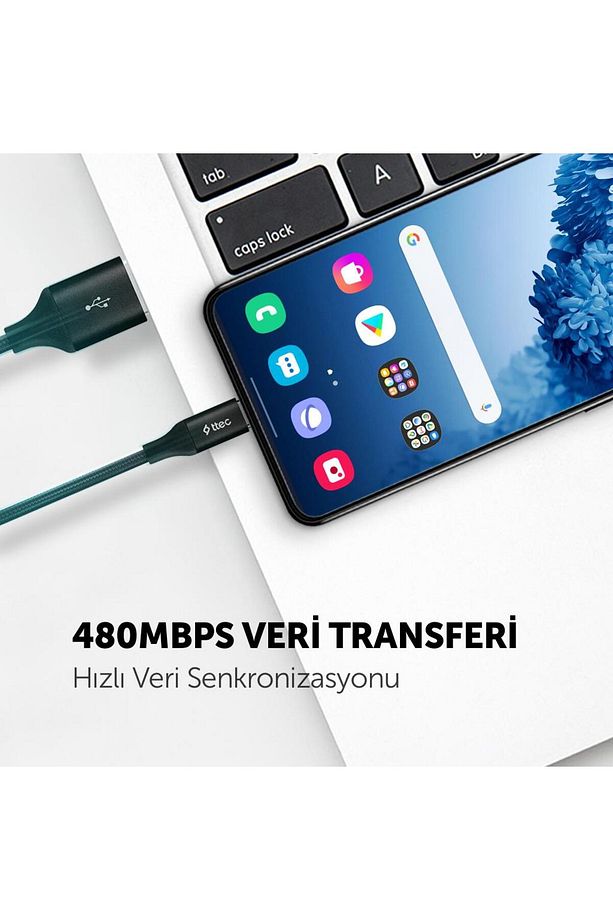 3 Metre Süper Hızlı Örgülü Usb To Type C Şarj Ve Data Kablosu, Kopmaz Ekstra Dayanıklı Kablo - 5