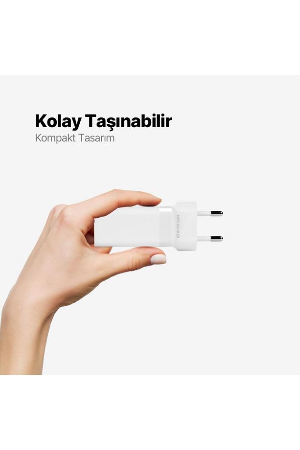 Süper Şarj Akım Korumalı Gan 65w Şarj Başlığı Pd/qc/pps Hızlı Şarj Başlığı 2x65w Pd 18w Usb - 6
