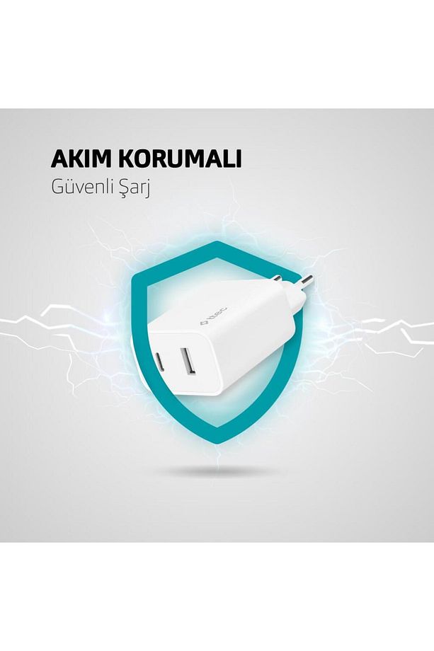 32w Süper Hızlı 1x Pd Type C Ve 1x Usb Girişli Şarj Adaptörü, Iphone, Samsung, Oppo, Xiaomi Şar - 3