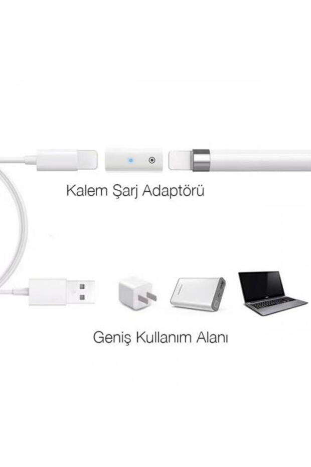 Polham Apple Pencil Kalem Şarj Adaptörü, Lightning To Lightning Çevirici Dönüştürücü, Gösterge Işıkl - 2
