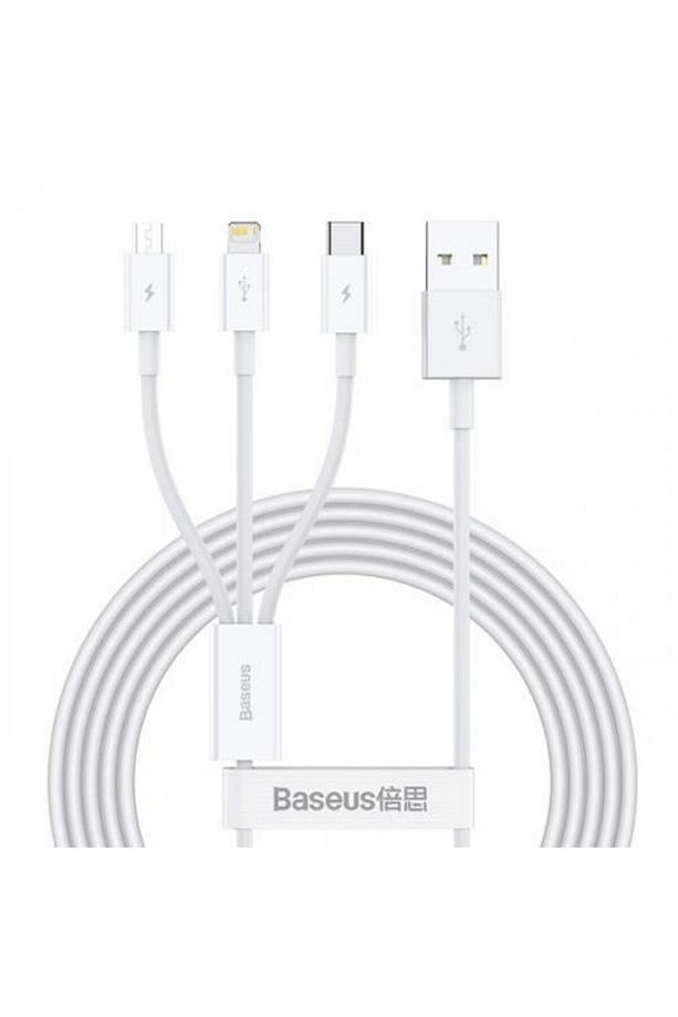 1.5 Metre 3.5amper Yüksek Hızlı 3in1 Type-c, Iphone Lightning Ve Micro Şarj Ve Data Kablosu - 1