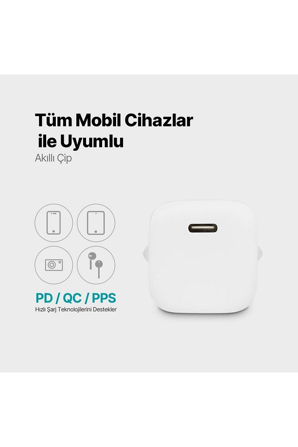 30w 1x Pd Type C Girişli Süper Hızlı Şarj Aleti, Iphone, Samsung, Oppo, Xiaomi Şarj Adaptörü - 3