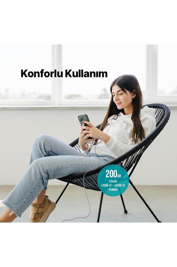 Super Şarj Örgü Tasarım 2mt 65w Type C Şarj Kablosu Samsung Huawei Macbook Tablet Şarj Kablo - 3