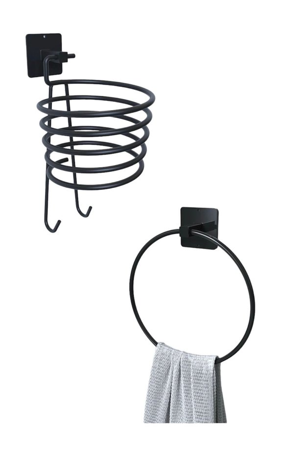 Adhesive Round Towel Holder And Blow Dryer/hair dryer blow dryer holder