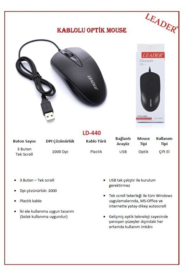Ld-440 Kablolu Optik Mouse - 5