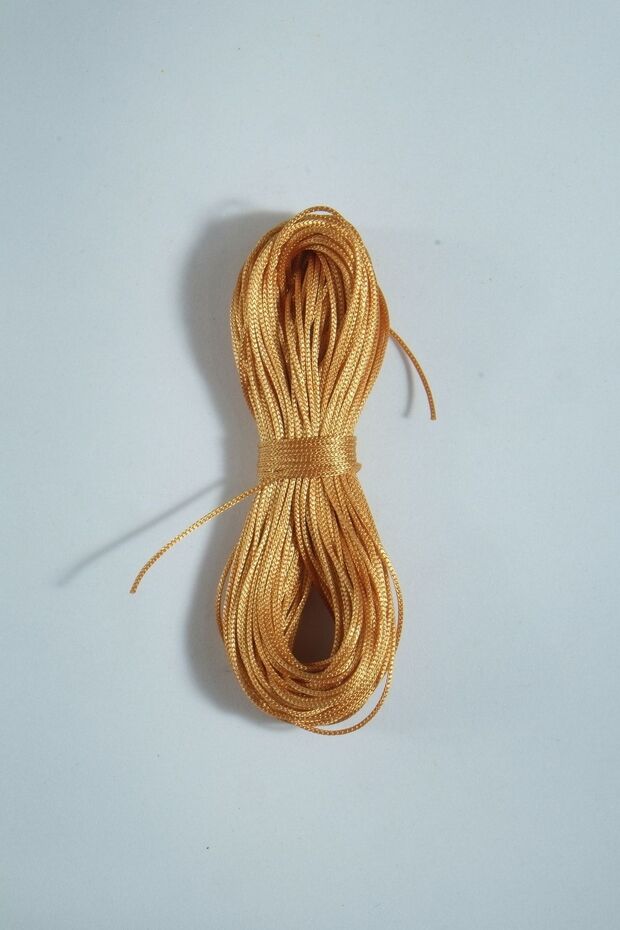 20 Meters Gold Yellow Gold - 1 mm Macrame Parachute Bracelet and Hair Braid Rope Design