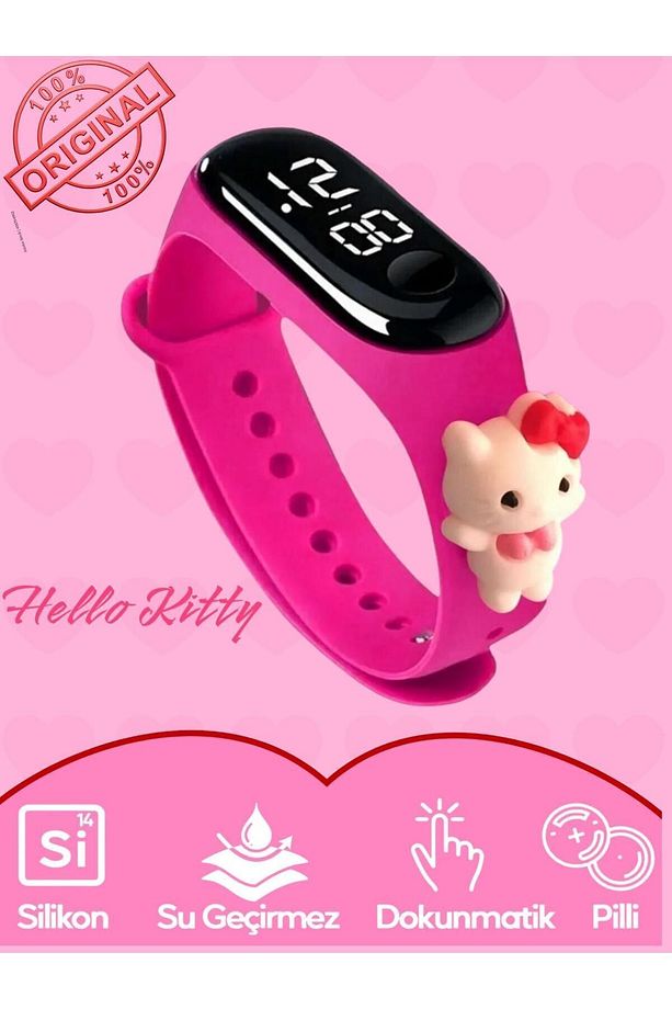 Hello Kitty Akıllı, Dokunmatik Çocuk Saati Güvenli Led Su Geçirmez Silikon Süper Kahraman Figü - 1