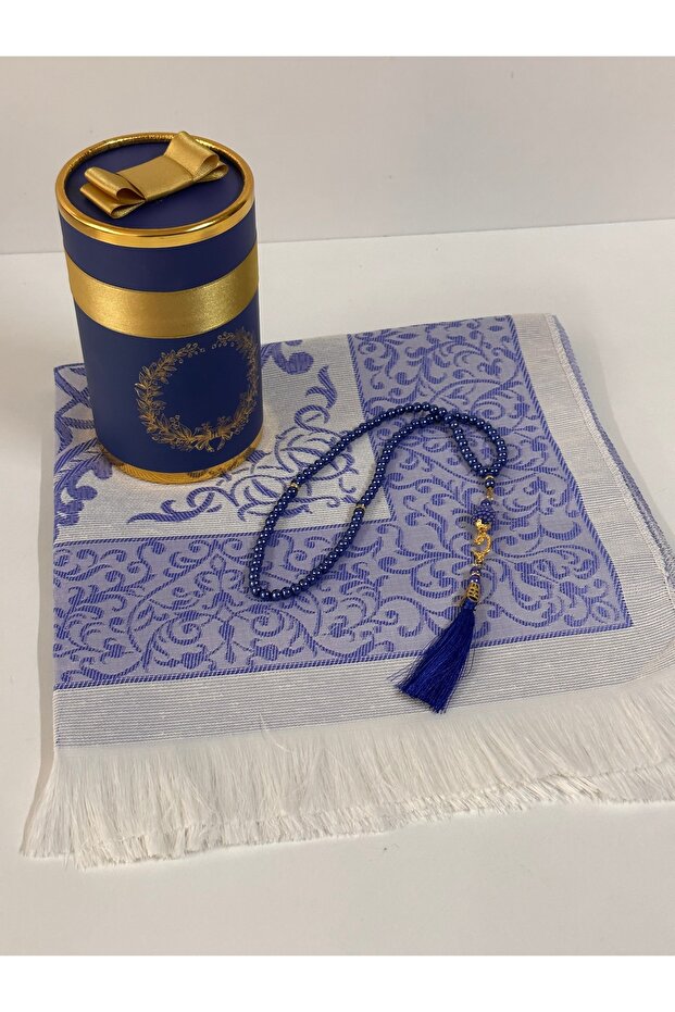 Prayer Rug Set in Cylinder Box, Gift for Mevlüt