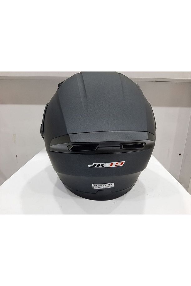Mat Siyah Jk 902 Çene Pedli Güneş Vizörlü Çeneden Açılır Kask - 5