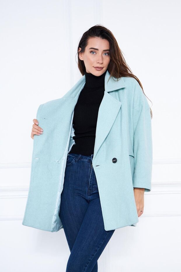 Kadın Kısa Kaşe Kaban - 6