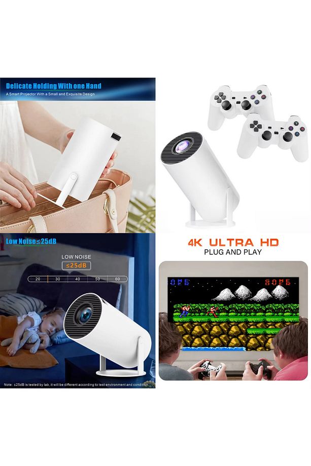 LOBO 4K  Wireless Powered Projector + Game 2 in1 Professional M300 MAX - 2