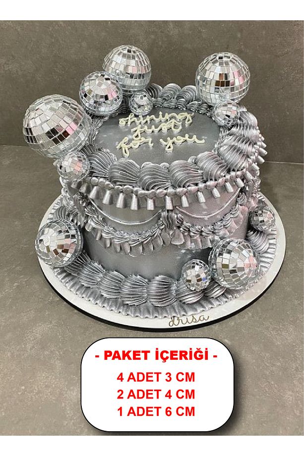 DİSKO TOPU PASTA SÜSÜ SET 2 - 1