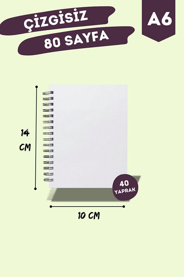 Pastel Renkler 6'lı Spiralli Cep Boy , Not Defter Seti , A6 , 80 Sayfa , Çizgisiz , Okul Defteri - 2