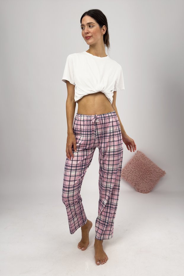 Women's Pajamas Pink Pixel Square with Six Ribbons