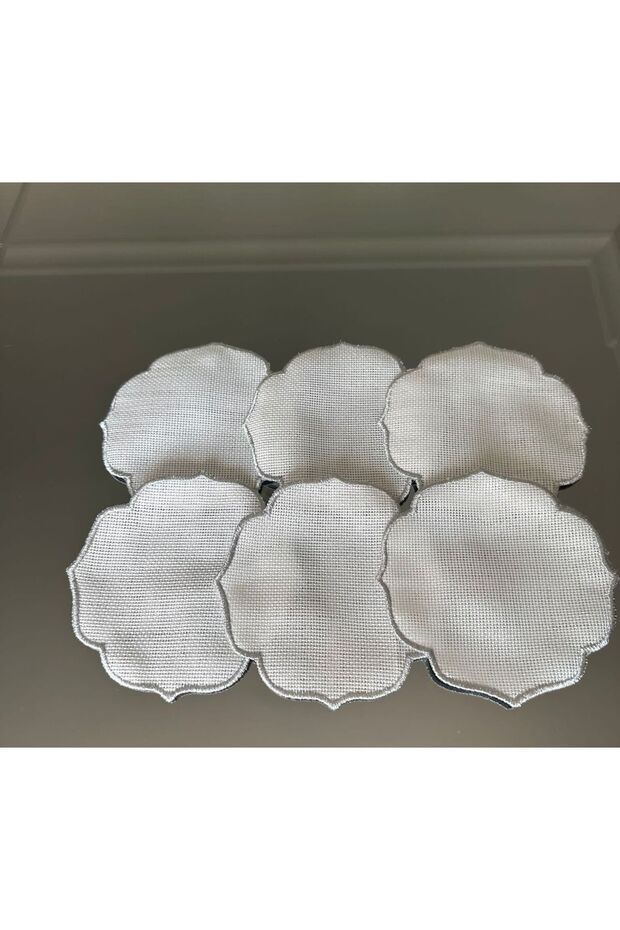 Etamin Embroidered Cocktail Napkin Suitable for Embroidery, 6 Pieces