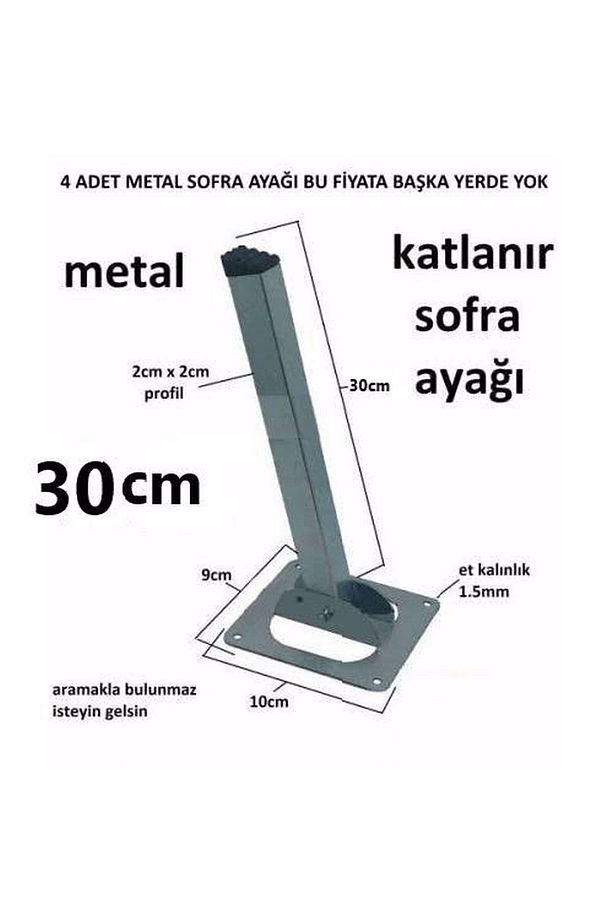 4 Adet Katlanır Metal 30 Cm Sofra Ayağı Masa Ayağı Yer Sofrası Ayağı - 2