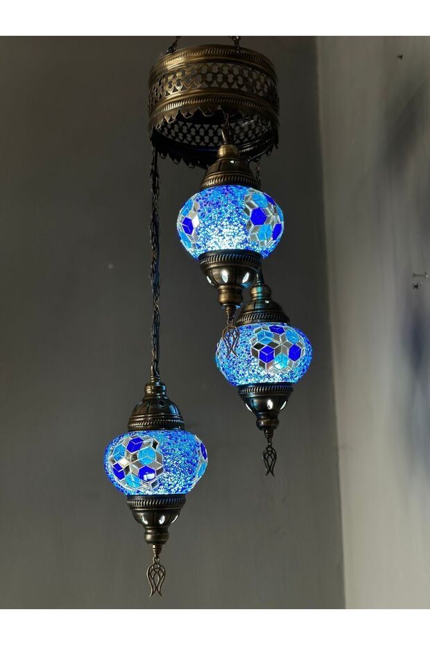 Otantik El Yapımı Mozaik Avize - 1