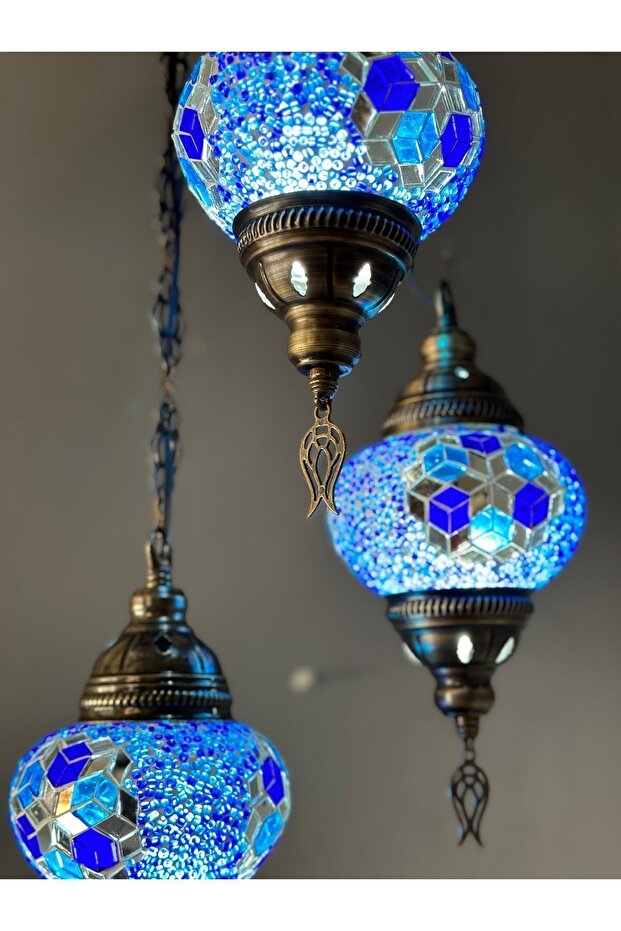 Otantik El Yapımı Mozaik Avize - 3