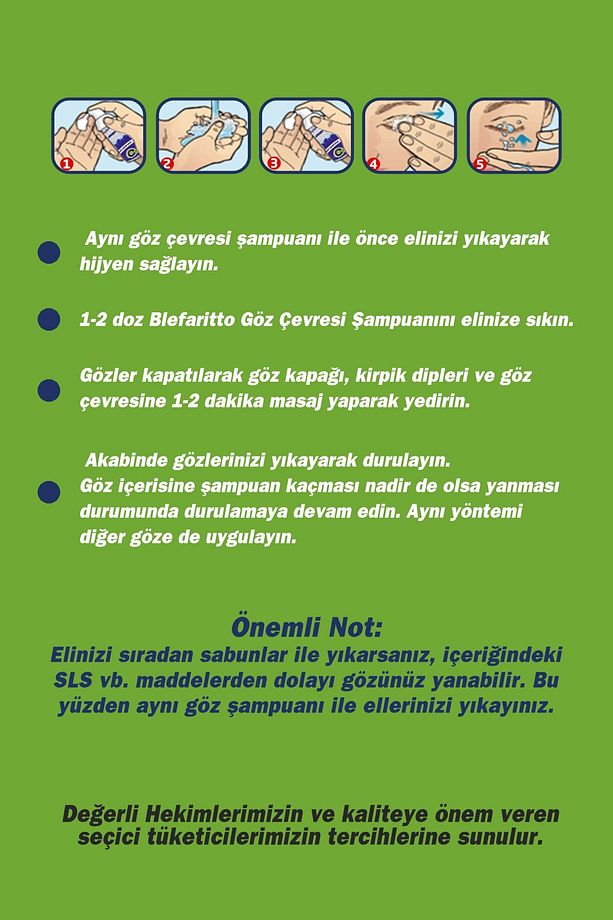 Blephari Göz Çevresi Şampuanı 125 ml ( 100 25 ml ) (ÇAY AĞACI YAĞI / TEA TREE OIL) - 4