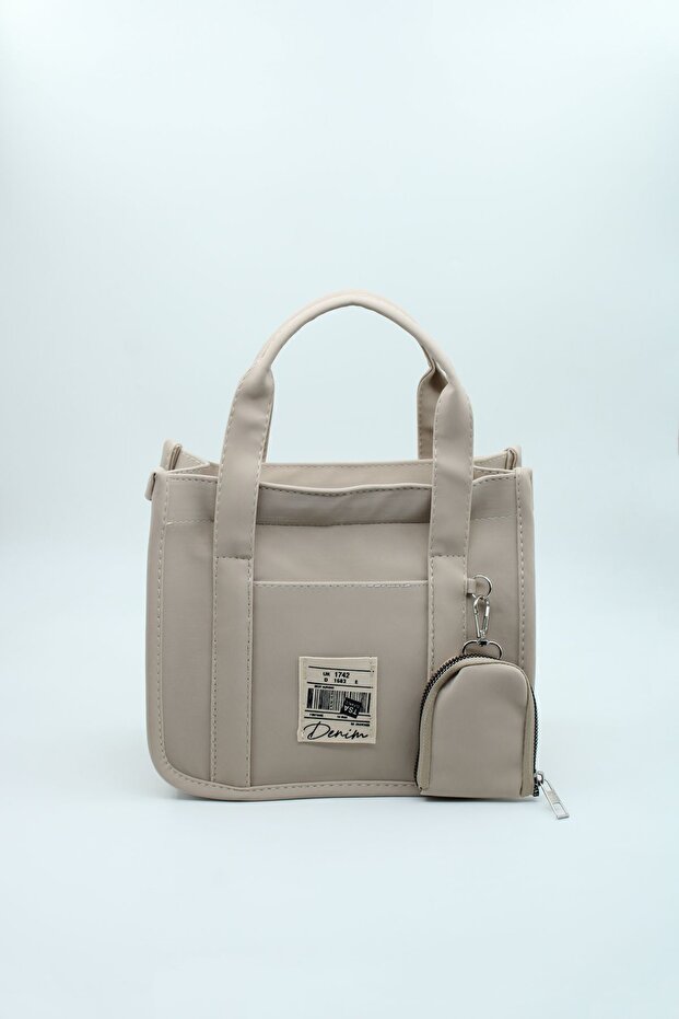 Women's Beige Organic Canvas Fabric Hand and Shoulder Bag