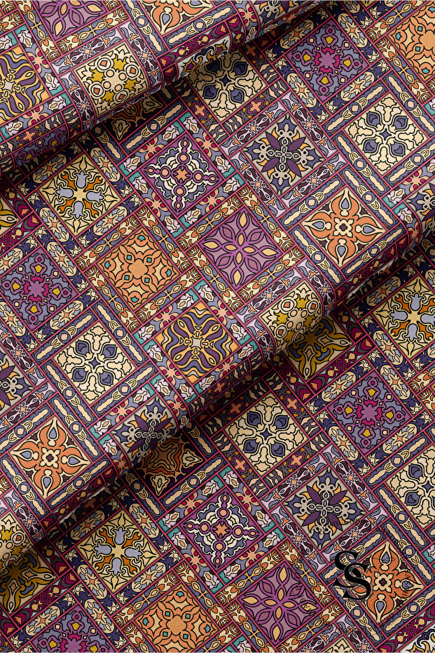 عداء رقمي مطبوع بنمط ماندالا مرقع - 3