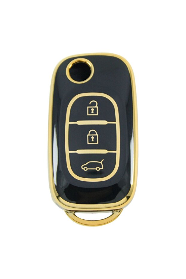 Megane 3 Fluence 3 Button Switch Nano Key Case Cover Black Gold Gold Color 1St Quality