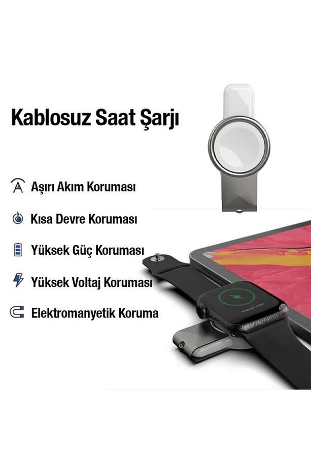 Polham Usb Ve Type C Girişli Apple Watch 1,2,3,4,5,6,7,8 Ve Se Akıllı Saat Şarj Aleti, Akım Korumalı - 3