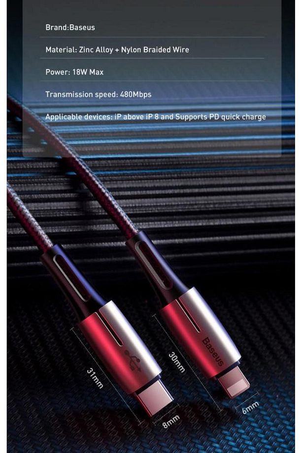 Led Işıklı Super Şarj Örgü Tasarım1.3mt 18w Iphone Şarj Kablo Iphone 11 12 13 14 Pro Max Şarj - 2
