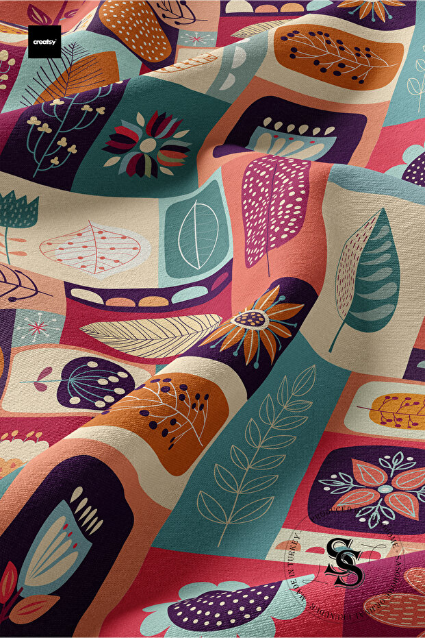 Patchwork Mandala Desenli Dijital Baskılı Runner - 6