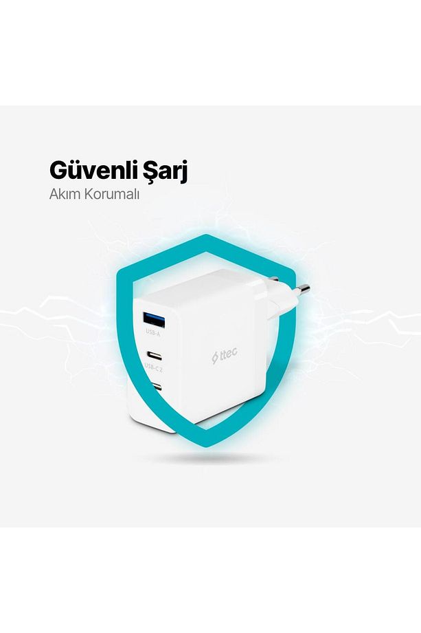 Süper Şarj Akım Korumalı Gan 65w Şarj Başlığı Pd/qc/pps Hızlı Şarj Başlığı 2x65w Pd 18w Usb - 4
