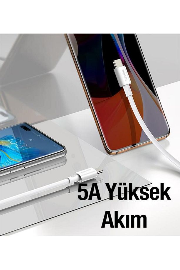 Super Şarj 1mt 100w Type-c To Type-c Şarj Data Kablosu Laptop Notebook Macbook Pro Şarj Kablo - 3