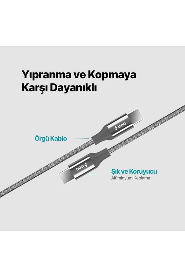 30cm 65w Süper Hızlı Type C To Type C Şarj Ve Data Kablosu, Kopmaz Yıpranmaz Pd/qc Şarj Destekl - 4