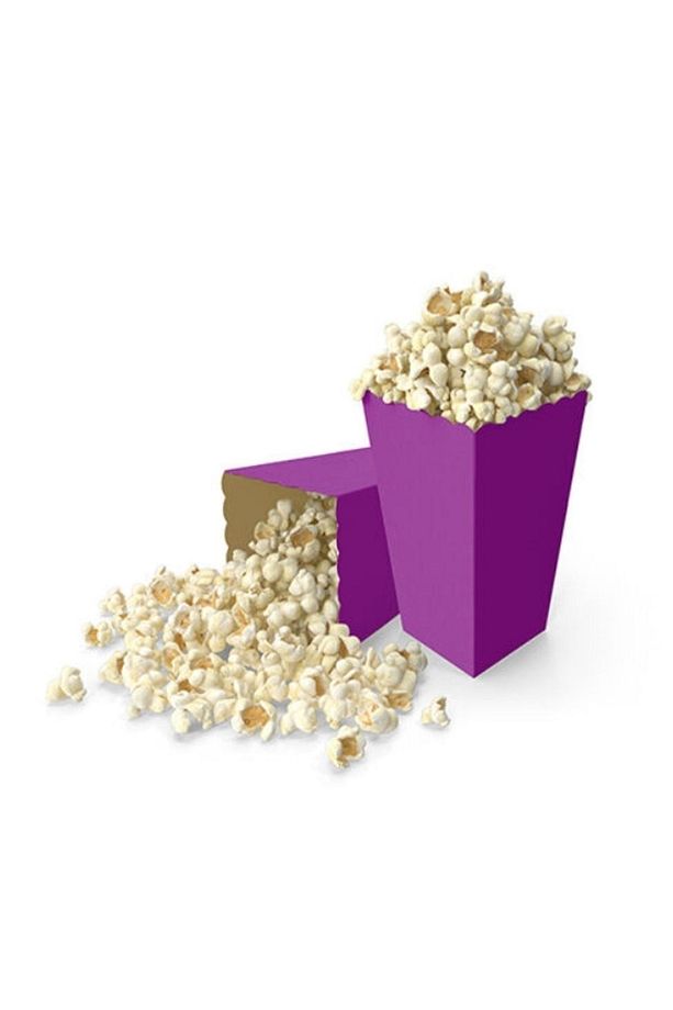 Mor Mısır Kutusu Mor Patlamış Mısır Kutusu Mor Popcorn Kutusu 8'li - 1