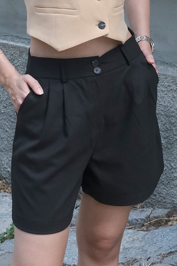 Şehir Boy Siyah Şort - 1