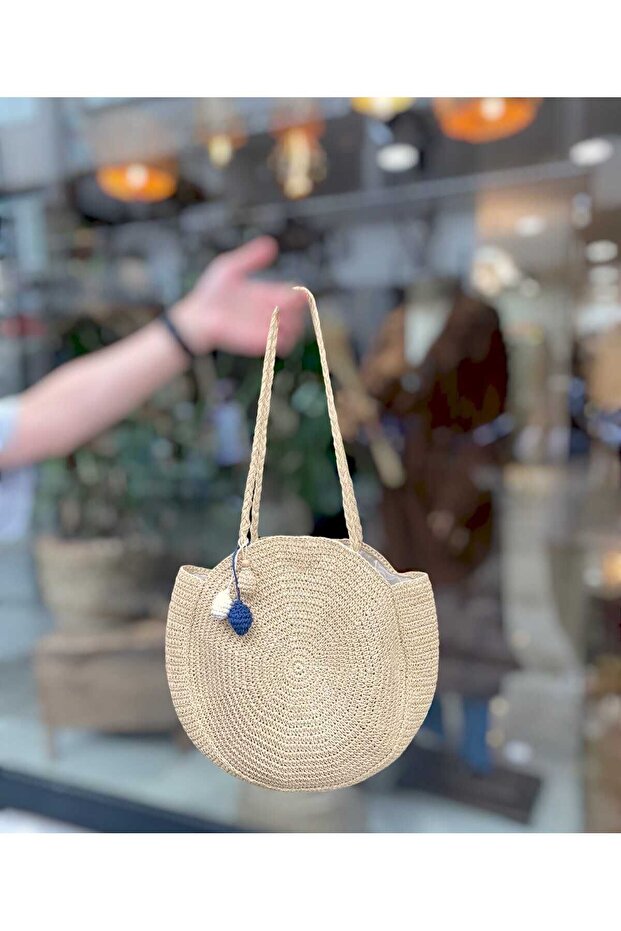 YUVARLAK HASIR ÇANTA. MAKARON ÇANTA - 1