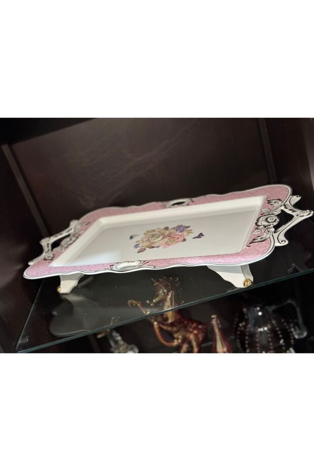 طبق تقديم من البورسلين ذو القدمين - 7