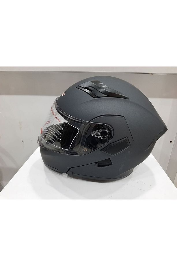 Mat Siyah Jk 902 Çene Pedli Güneş Vizörlü Çeneden Açılır Kask - 1