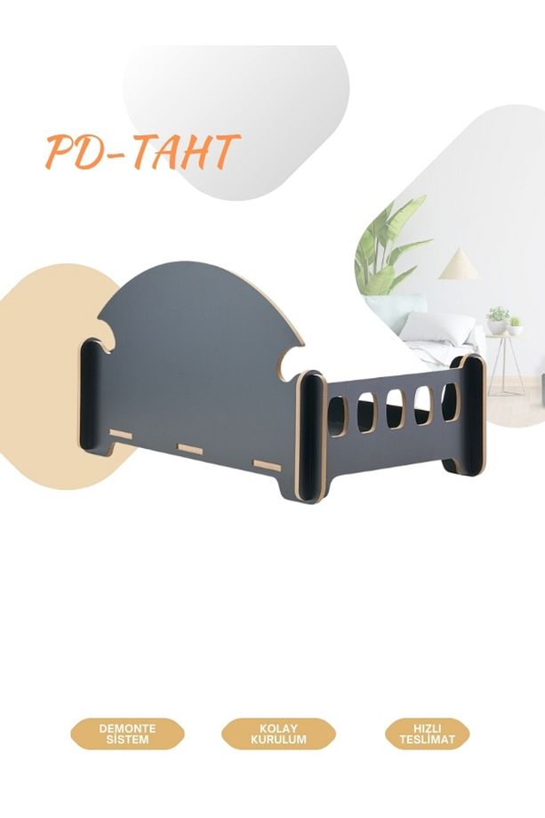 Pd Taht Rahat Kedi Köpek Yatağı 30*50 Siyah Yıkanabilir Duck Kumaş Minderi Ile Beraber - 5
