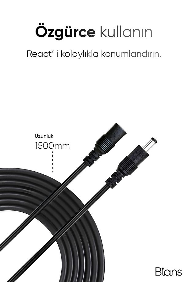 React™ Led Lambader Uzatma Kablosu (Siyah) - 1