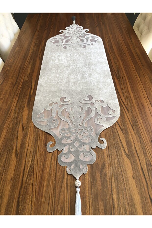 Crown Model Silver Color Stone Table Runner
