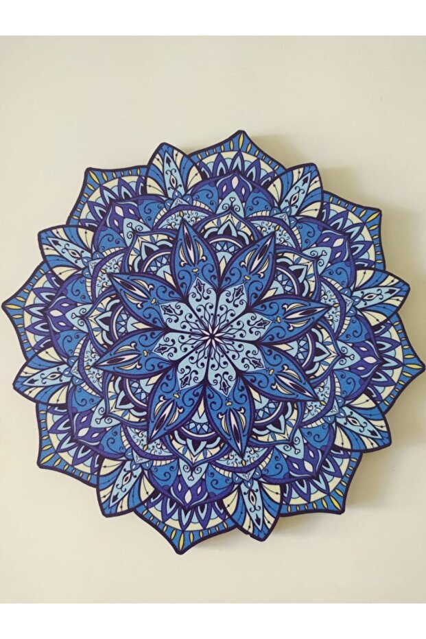 15 Cm Wooden Authentic Patterned Trivet - Non-Scratch Base, Set of 3 - 4